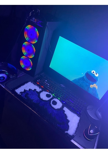 Kirbi Cookie Monster Klavye Halısı Çok Renkli