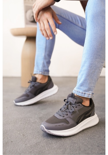 Daxors D0128 Günlük Ortopedik Erkek Sneaker Spor Ayakkabı Füme