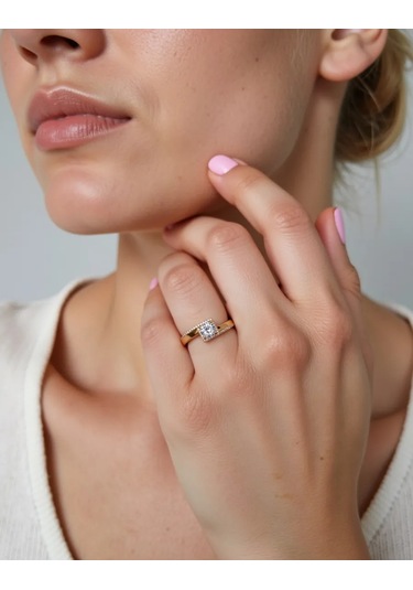 Xuping Kadın Yüzüğü, Tıbbi Alaşım, Altın Kaplama, Taşlı 227646023 Diğer