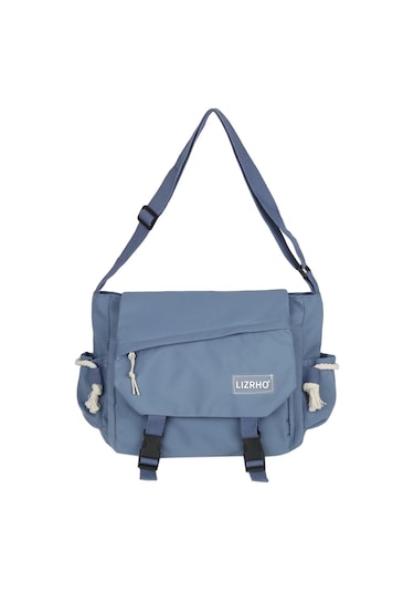 Mufunye Beyaz Nylon Tek Askılı Çanta - Geniş Hacimli Sırt Çantası, Çanta İşi Detaylı, Sokağa Yönelik Stil, Zip Açılışlı Öğrenci Çantası Beyaz