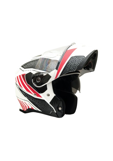 My Helmets Mks002-wrb Güneş Vizörlü Şeffaf Çene Açılır Motosiklet Kaskı