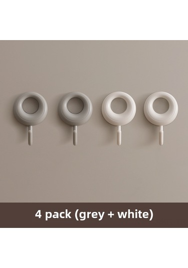 Springsun 4'lü Gri Ve Beyaz Dayanıklı Yapışkan Duvar Kanca - Delme Yok, 5kg Yük Taşıma, Ev Ve Dormitory Organizasyonu Diğer