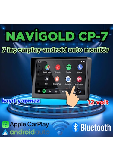 Otomobil 7 İnç Dokunmatik Android Auto Carplay Ekran Aux-bt-fm