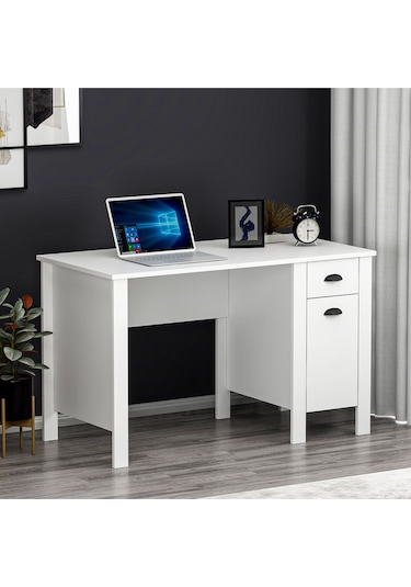 Optima Çalışma Masası - Beyaz / Beyaz Beyaz