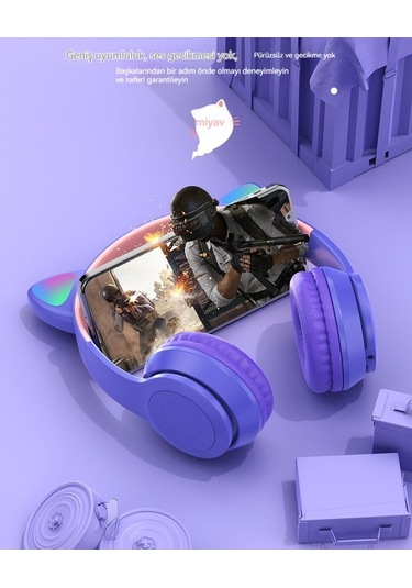 Novahub P47m Mavi Çocuk Kulaklık - Bluetooth Baş-kulak, Pratik Kullanım