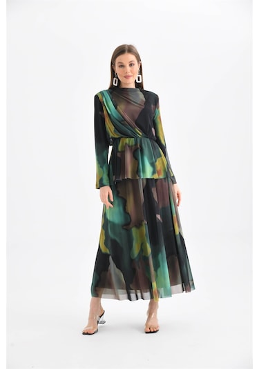 Ftz Women Kadın Likra Tül Takım Yeşil-yeşil Yeşil