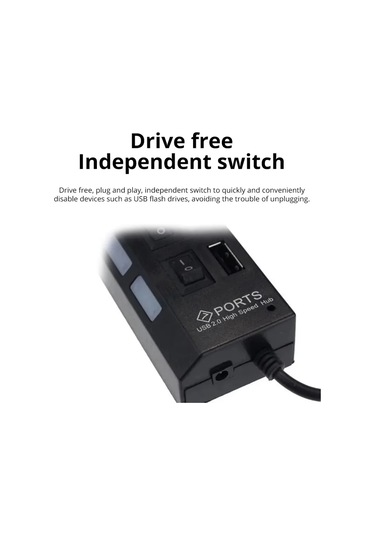 Conventions1 Anahtarı Uzatma Hub 7-port Usb2.0 Hub Bilgisayar