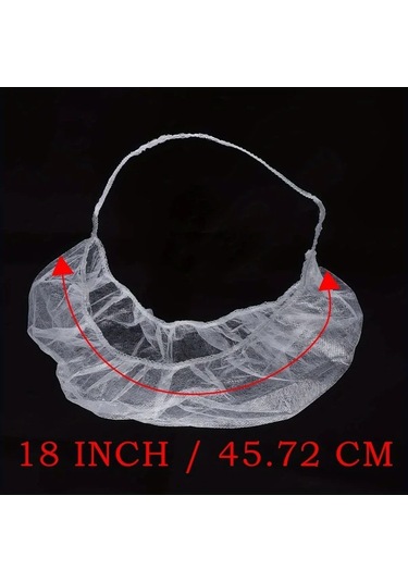 Willowhaven Beyaz 100 Adet Tam Kapsamlı Nefes Alabilir Sakal Filesi Erkek Berber Saç Maskesi