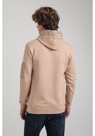 Kapüşonlu Bej Slim Fit Hoodie 23fwm64061 BEJ Bej