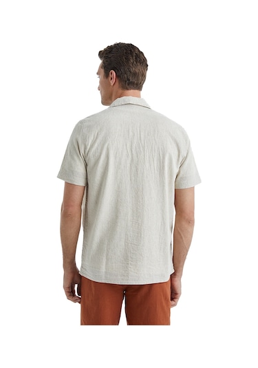 Blackspade Erkek Keten Gömlek 40456 - Krem