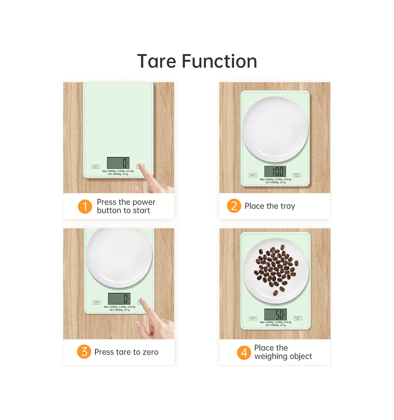 Geeroyoo Ev İçi Dijital Mutfak Terazi, Cam Platform, Yüksek Hassasiyet, Usb Şarjlı, Birim Dönüştürme, Beyaz Batarya Dahil Çok Renkli