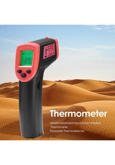 Moly Endüstriyel Kısa Mesafe Kırmızı İriye Termometre -50 C 600 C Pil Dahil Değil Hw600 - Kızılötesi Sıcaklık Ölçer - Güvenli Kullanım İçin Uygun