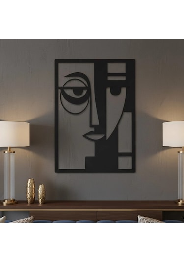 Soyut Yüz Metal Duvar Tablosu - Picasso Duvar Dekorasyonu