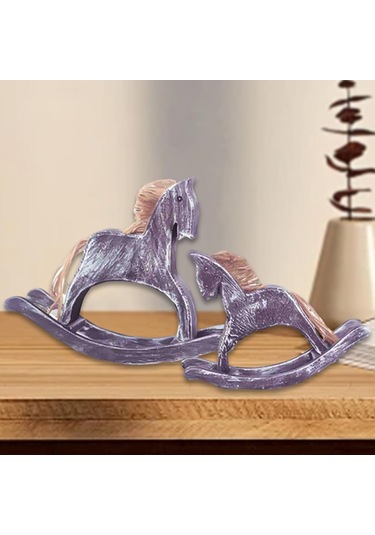 Suntek 2 Adet Ahşap At Figürleri Oyma Tv Dolabı Yemek Odası Çok