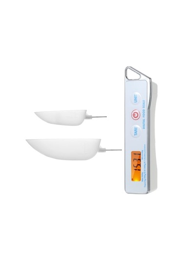 Fortunelane 0.05g-500g Beyaz Dijital Tartı Kaşık, 30ml+80ml Bölmeli Kolluklar, Fd-1 Pil Yok, Mutfak/pişirme İçin Beyaz