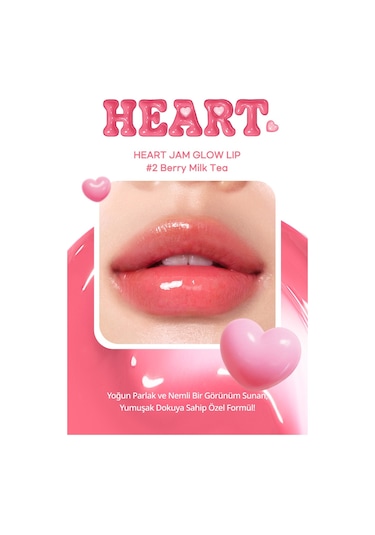 Peripera Heart Jam Glow Yoğun Nemlendirici Parlak Bitişli Balm 2 Berry Milktea