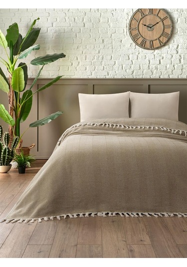 Battaniye Pamuk Miren 180x200 Cm Hardal