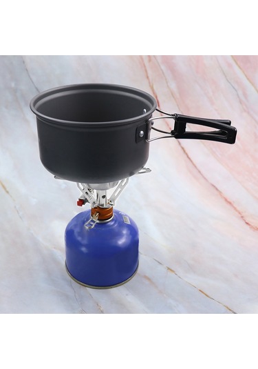 Dofolink Taşınabilir Fırıncı - Çıkışlı Mini Kamp Ocağı, Elektrikli Ateşleme, Katlanabilir Tasarım, Aluminium Ve Paslanmaz Çelik, Güneş Rengi Gümüş