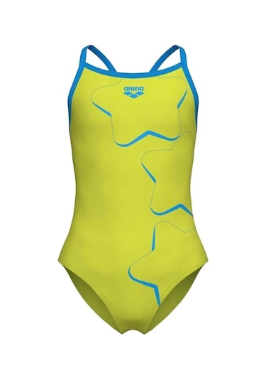 Arena Star Graphıc Kız Çocuk Yüzücü Mayosu Yeşil Yeşil