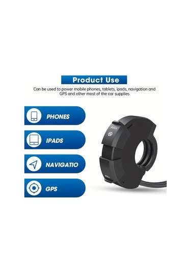 Motion003 Qc3.0 Su Gecirmez Motosiklet Sarj Usb Tip C 18w 30w Cift Portlu 12v 24v Siyah