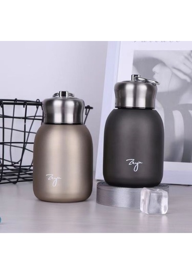 Moveevo Outdoor Aktivite İçin 300 Ml Gümüşi Pembe Paslanmaz Çelik Isı Saklama Bardak, Hafif Ve Taşınabilir Altın