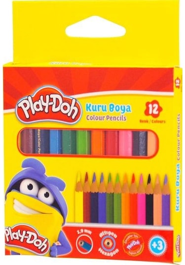 Play-doh 12 Renk Yarım Boy Kuruboya Ku002