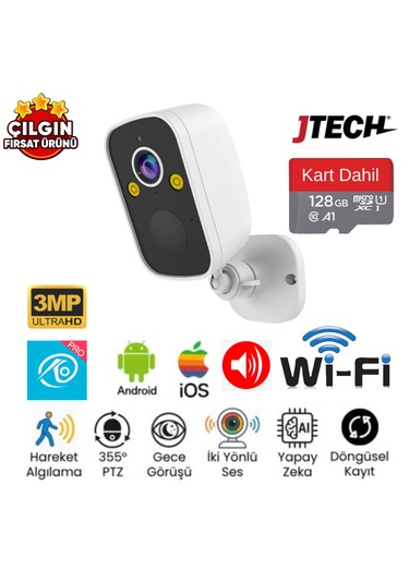 O-kam 2027 2mp Wi-fi 1 Lens 8000mah Bataryalı Alert Ptz + 128gb Sd Kart Dahil