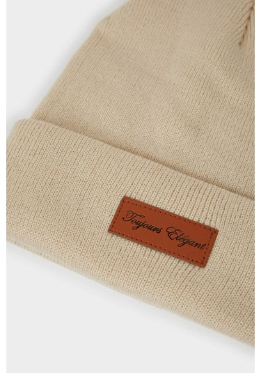 Defacto Kadın Dokuma Etiketli Bere F3163ax25wnbg307 Bej-bg307