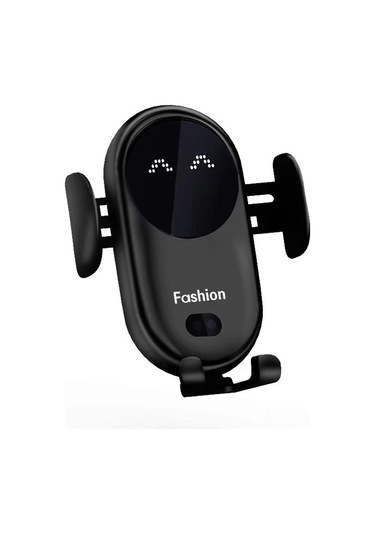 Springsun S11 Siyah Akıllı Araç İçi Kablosuz Şarj Cihazı - 10w Hızlı Şarj, Infrared Sensörlü Telefon Tutucu Ve Ses Efekti