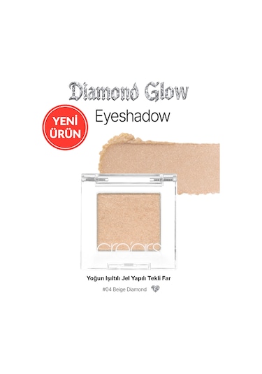 Yoğun Işıltılı Jel Yapılı Tekli Far Cre'ars Diamond Glow Eyeshadow 04 Beige Diamond 16619143