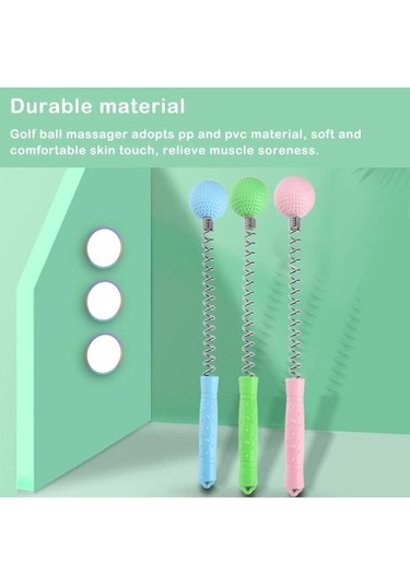Pink 2'li Masaj Sopası Golf Topu Şekilli Vücut Boyun Sırt Diz Masaj Aleti Çok Renkli