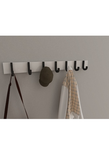 Hepsi3boyutlu Modern Duvar & Kapı Baston Askılık - 7 Adet Siyah J Askılık - Model No : 6 Siyah