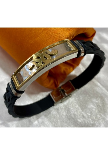 Firuze Gümüş Çelik Siyahlı Kordonlu Bileklik F16002005 Siyah