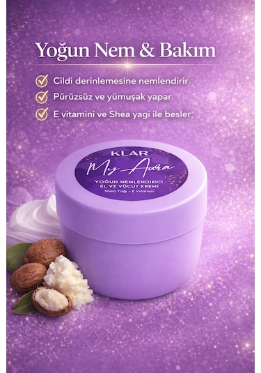 My Aura Yoğun Nemlendirici El Ve Vücut Kremi Shea Yağı - E Vitamini 250 Ml