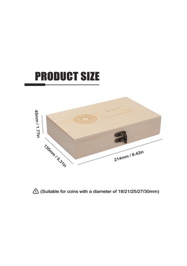 Dofolink Çam Ahşap 50 Adet Madeni Para Saklama Kutusu - Nem Engellli, Vintage Kilitli, Koleksiyonluk Medeniyeler İçin Koruyucu Sandık Diğer