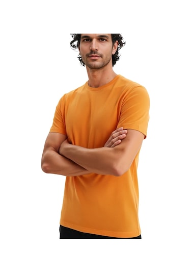 Ar-ma Erkek Regular Fit Pamuk Süprem Basic Bisiklet Yaka Tişört Y31344408002 Turuncu 2XL