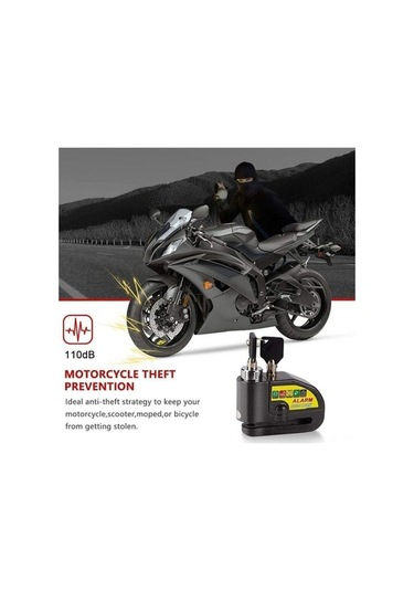 Pazly 110db Alarmı, Su Geçirmez Bisiklet & Motosiklet Disk Kiliti, 4ft Kablosuz, Taşınabilir Çantada Güvenlik Kilit Seti