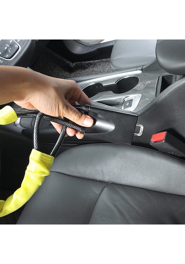 Springsun Evrensel Direksiyon Kilidi - Suv, Kamyonet Ve Golf Arabaları İçin 3 Anahtarlı Çelik Çalıntı Önleyici Kilit Sarı