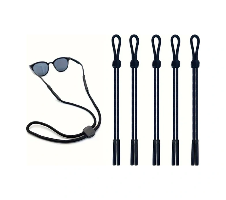 Willowhaven 6'lı Siyah 5mm Polyester Spor Gözlük Kayışı, 64cm Kaymaz Pratik