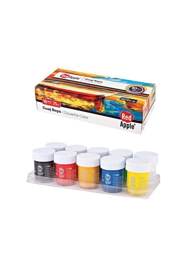 Red Apple Guaj Boya 25 ML 10 Renk Rg103-10 Çok Renkli