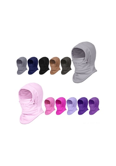 Wezone Çocuklar İçin Polar Balakava - Kışlık Sıcak, Rüzgar Geçirmez Ve Nefes Alabilir Yüz Maskesi Açık Gül Kırmızısı/koyu Gri