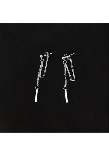 Qianyi 1 Çift Çapraz Zincir Küpe - Kadın Bungee Kulak Klipsi, Deliksiz Süper Moda Orange