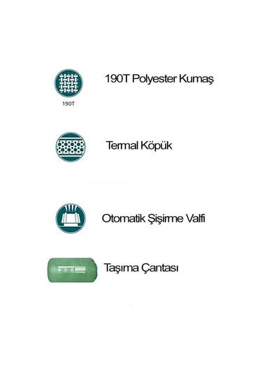 Pavillo 68058 Easy Inflate Şişme Mat 180 50 2,5cm Standart-standart 1122-29749 Çok Renkli