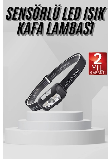 Sensörlü Şarjlı Type-c Şarj Işıklı Kafa Lambası Kamp Lambası Diğer