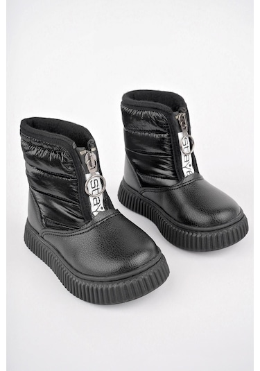 Muggo Candy Garantili Bebek Rahat Kalıp Önü Fermuarlı İçi Kürklü Yağmur Ve Kar Botu 001