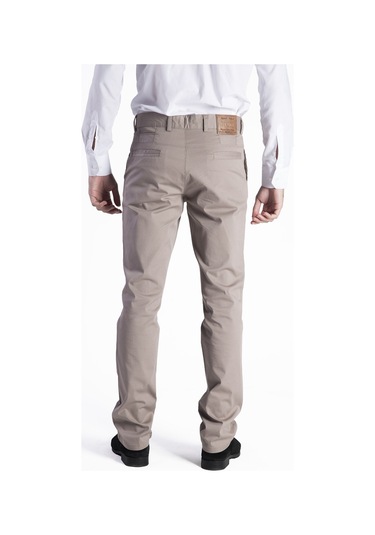 Sposo 128 Dar Kalıp Normal Bel Pamuk Likralı Bej Erkek Pantolon Bej