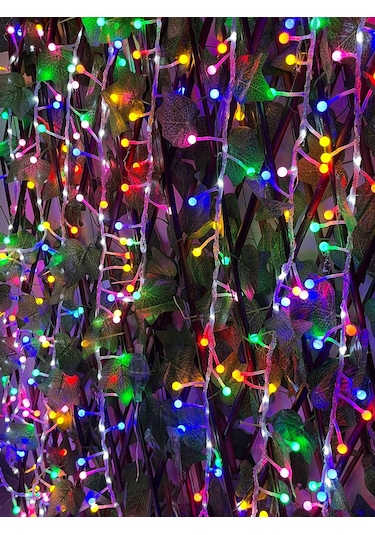 Jasper Yapay Çit Akardiyon 120cmx3m Ve Renkli Dekoratif Fonksiyonlu Işık 5 Metre