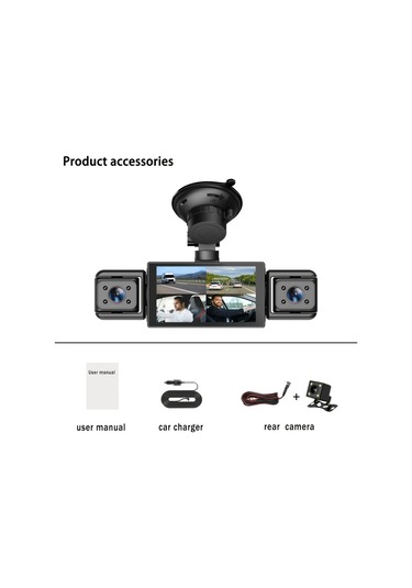 Xuweiwei 360 4 Kanallı Araç Kamerası - 1080p Ön Ve 720p Sol Sağ Arka Görüş Gece Görüşlü 4 Lenses Without Memory Card Dahil Değildir