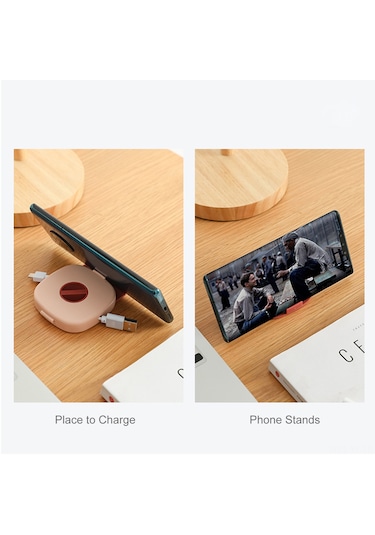 Yifomall Pembe Abs Kablolu Aleti Düzenleyici - Döner Tasarım, Telefon Tutucu, Ev/ofis/seyahat İçin Dayanıklı Kabloları Toplama Kutusu