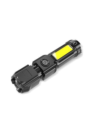 Y26478 Led Şarj Edilebilir El Feneri Mini El Yakınlaştırılabilir Siyah Siyah